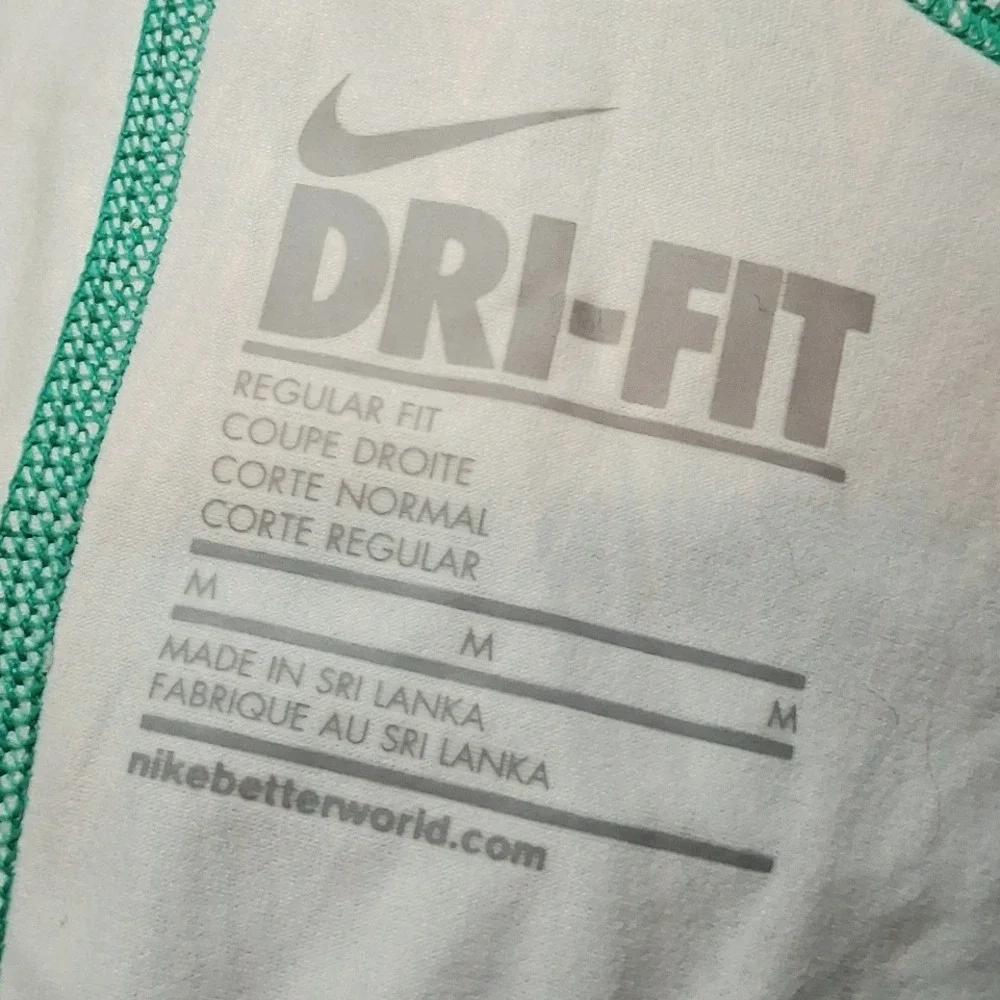 Nike Dri-FIT Racerback Tank Top Green White Zigzag Chevron 526404-342 Mens M
